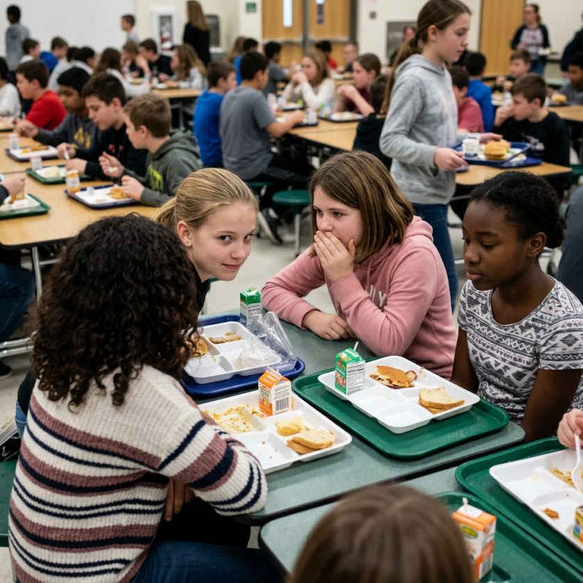 Middle school girls showing social exclusion